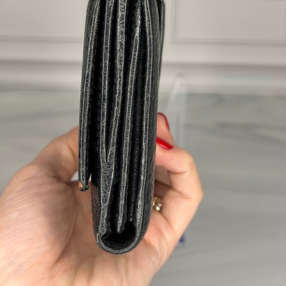 Gucci Black Leather Horsebit Long Wallet Gold Hardware Continental - Picture 4 of 11